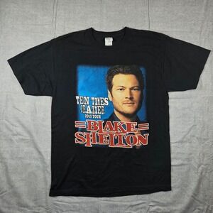 Blake Shelton 2013 Ten Times Crazier Tour Shirt Jerzees Mens Large Black Concert
